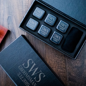 Personalized Whiskey Stones, Engraved Whiskey Stones, Groomsmen Gift, Custom Whiskey Gift, Wedding Gift for Men, Father’s Day Gift