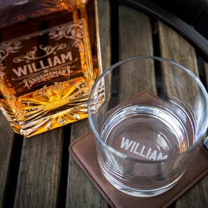Personalized Whiskey Decanter: Groomsmen Gift with Optional Glasses
