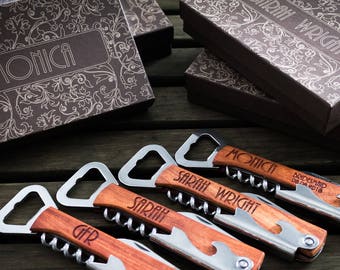Wine Bottle Opener, Corkscrew Opener, Bridesmaid Gift, Personalized Bottle Opener, Groomsmen Gift, Custom Bottle Opener, Custom Wine Opener