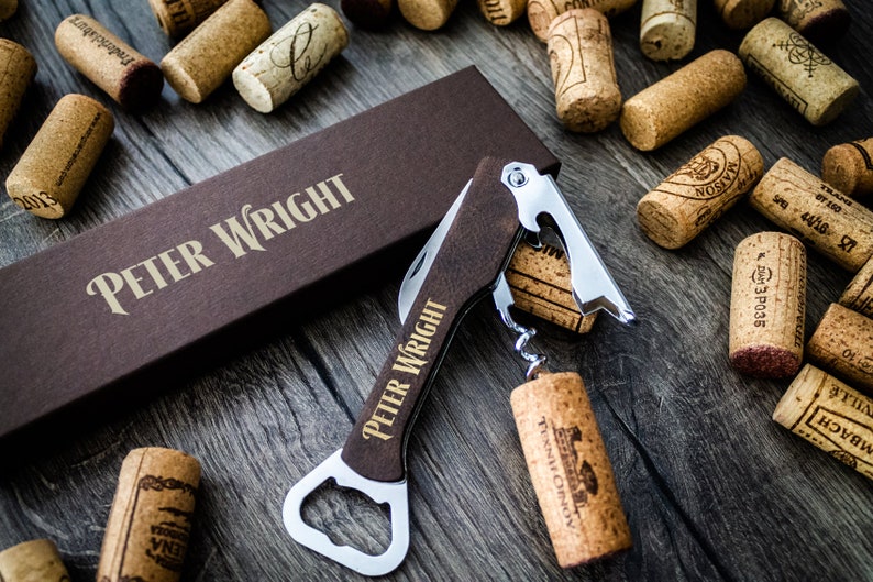 Custom Engraved Wine Corkscrew Bottle Opener. image 8