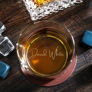Engraved Whiskey Glass, Personalized Bourbon Glass, Groomsmen Gift, Best Man Gift, Wedding Gift for Him, Old Fashioned Scotch Glass