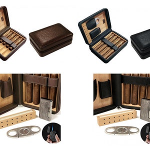 Travel Cigar Case Humidor With Accessories - Etsy