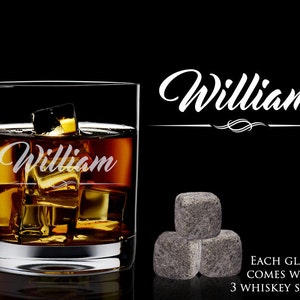 Personalized Whiskey Glass and Rocks – Great Whiskey Gift for Groom ...