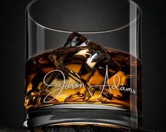 Whiskey Glass Gift for Dad, Personalized Father's Day Gift, Engraved Bourbon Glass, Dad Birthday Gift, Gift from Daughter Son, Grandpa