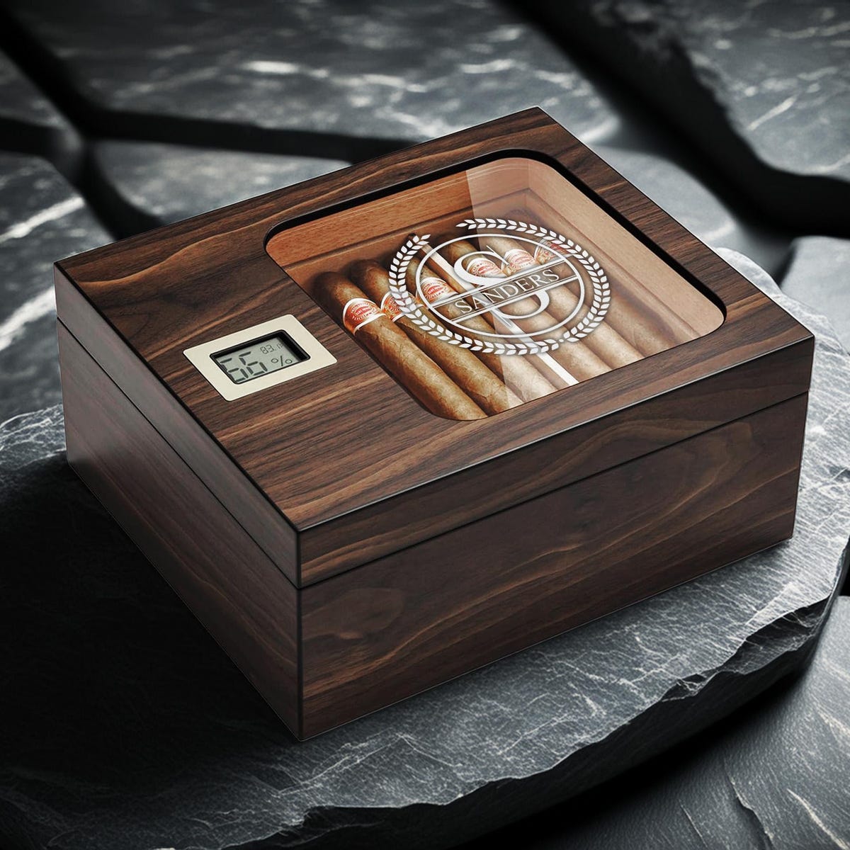 Desktop Cigar Humidor Box, Gloss Top Small or Large Boxes - Etsy