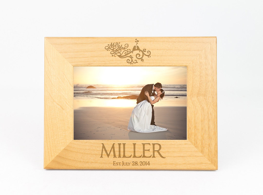 Engraved Wedding Frame With Date and Name 4x6 Great Etsy