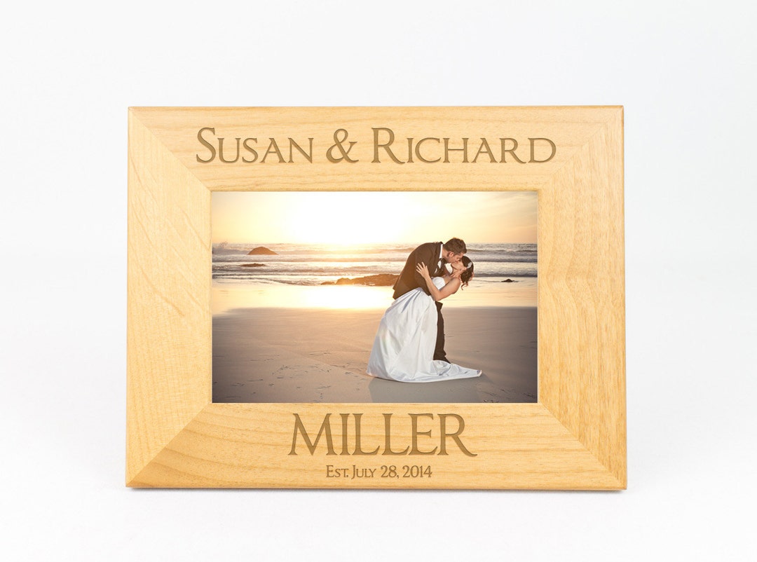 Custom Wedding Photo Frame - Personalized 4x6 Picture Holder With ...