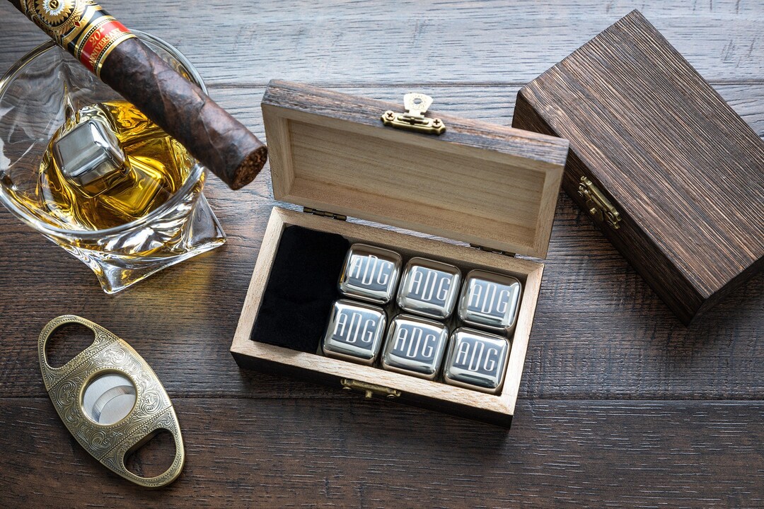 Personalized Whiskey Stones, Engraved Whiskey Cubes Set, Stainless ...