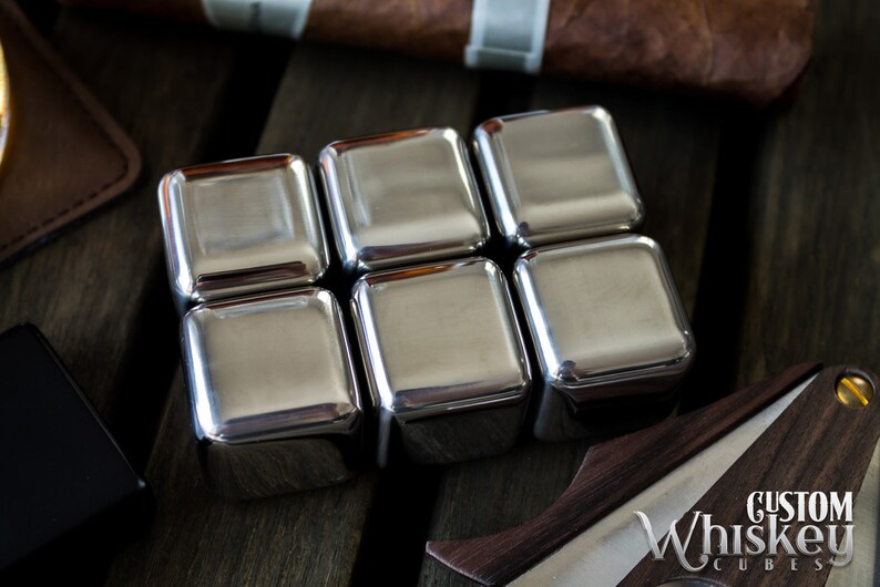 Personalized whiskey cubes Stainless steel chilling cubes is Etsy