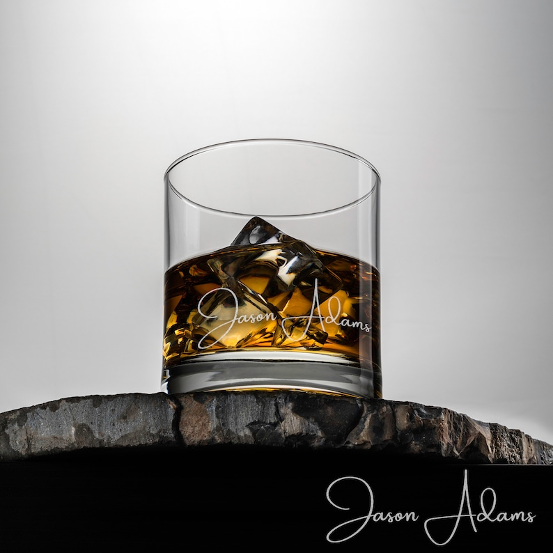 Custom Whiskey Glass comes with set of 3 complimentary stones. image 2