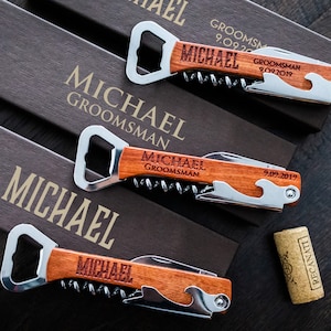 Personalized Rosewood Bottle Opener: Groomsmen Gift