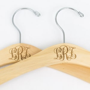 Engraved Baby Hanger: Custom Monogram Wooden Keepsake