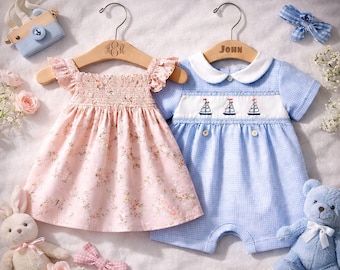 Engraved Baby Hanger: Custom Monogram Wooden Keepsake