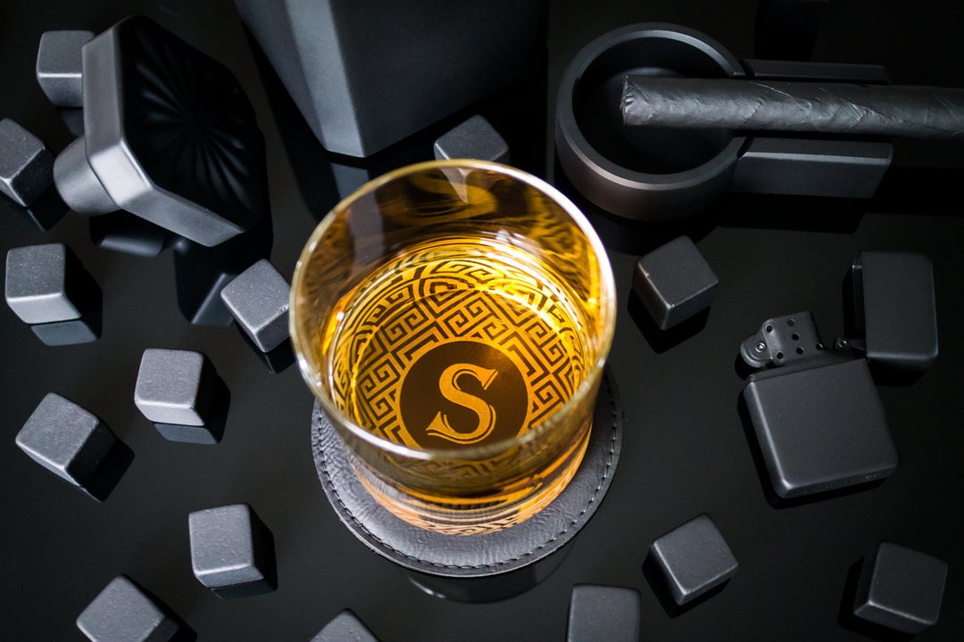 Initial Glass Monogram Whiskey Glass, Engraved Initial Glass, Groomsmen Gift, Old ...