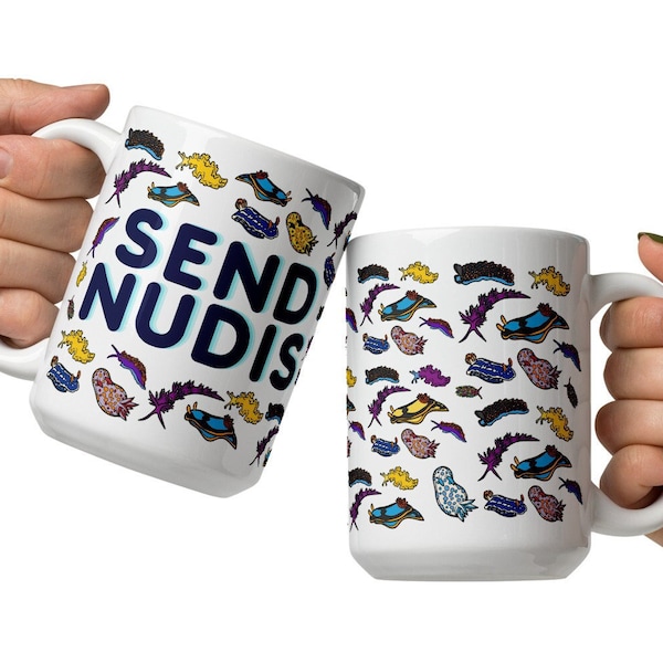 Envoyer des nudis - grande tasse nudibranche Scuba Diver - cadeau de plongée - drapeau de plongée - limace de mer - biologie marine - vie marine - Scuba Diver - Scuba Cert