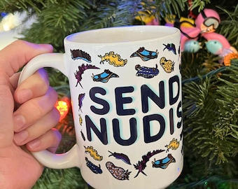Send Nudis - Nudibranch Scuba Diver Large Mug - Gift for Scuba- Sea Slug - Marine Biology - Marine Life - Scuba Diver - Scuba Cert