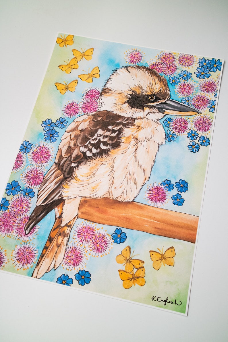 Kookaburra Wall Art Colourful Print Bird Painting Nature Art Etsy