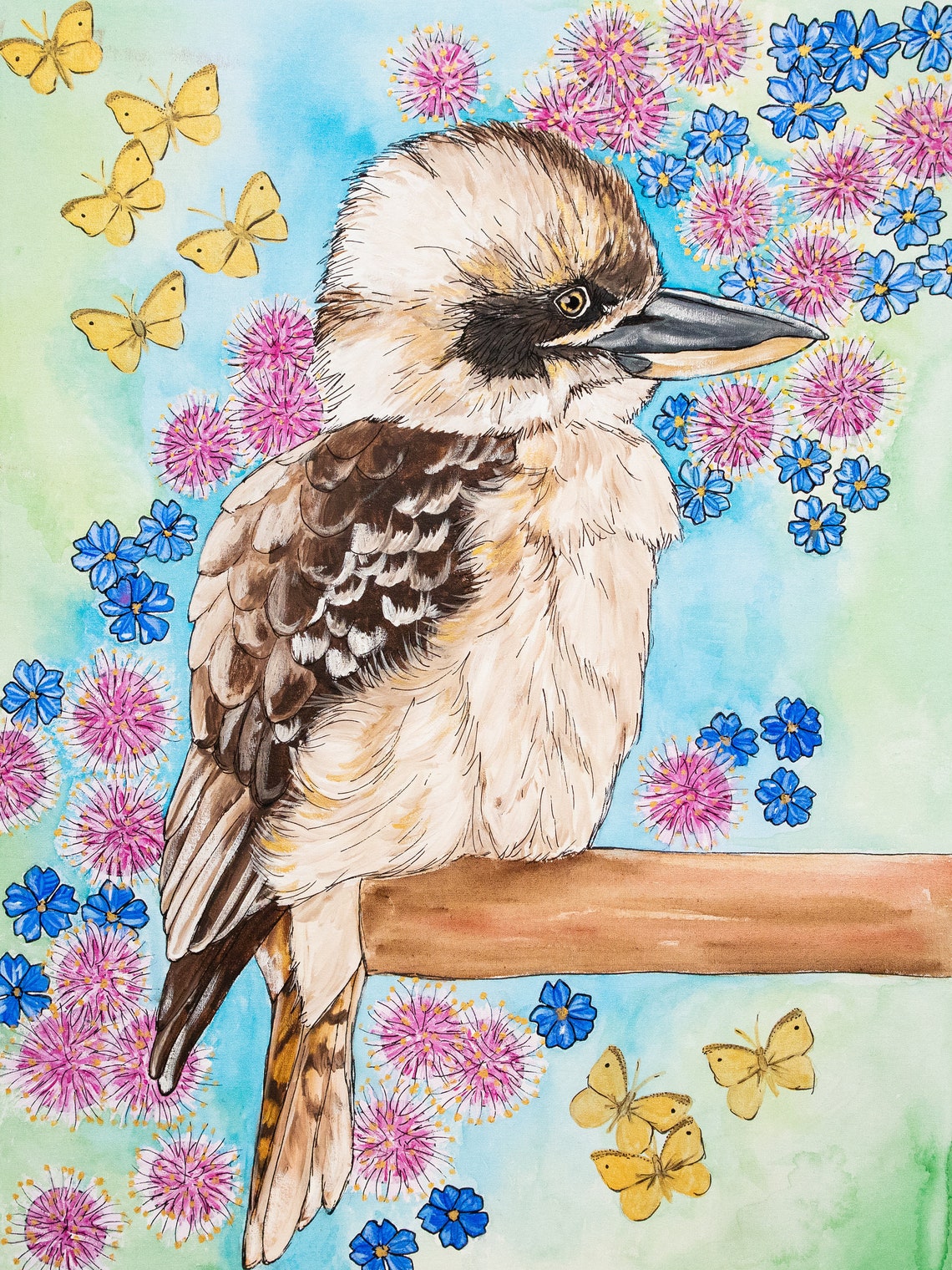 Kookaburra Wall Art Colourful Print Bird Painting Nature Art Etsy Australia
