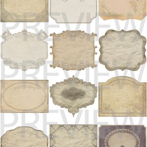 Digital Vintage Labels - Antique Printable Labels - Digital Labels - Labels Sheet - Vintage Labels Download Printable - INSTANT DOWNLOAD