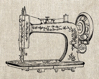 Vintage Sewing Machine - Digital Download Clipart - Sewing Machine Illustration - Antique Sewing Machine Art Craft - INSTANT DOWNLOAD