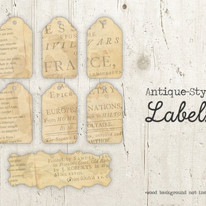 Digital Vintage Labels - Antique Printable Labels - French Labels - Labels Sheet - Vintage Labels Download Printable - INSTANT DOWNLOAD