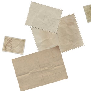 Digital Vintage Collage Sheet - Old Postcards Stamps Vintage Paper ...