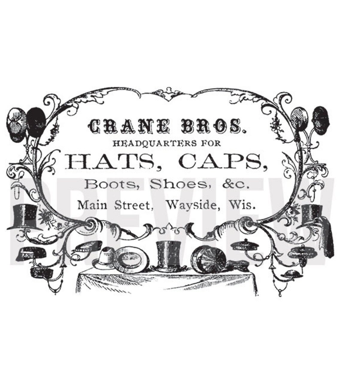 Digital Download Antique Hats Boots Ad Vintage Hats Boots Etsy