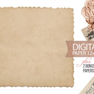 Digital Paper - 12x12 Scrapbook Antique Background Paper Old Vintage Paper - Digital Paper PLUS 2 Bonus Papers - Print - INSTANT DOWNLOAD