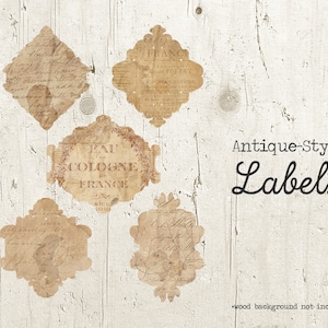 Blank Tag Labels - Antique Printable Labels - Wrinkled Paper Labels - Labels Sheet - Vintage Labels Download Printable - INSTANT DOWNLOAD