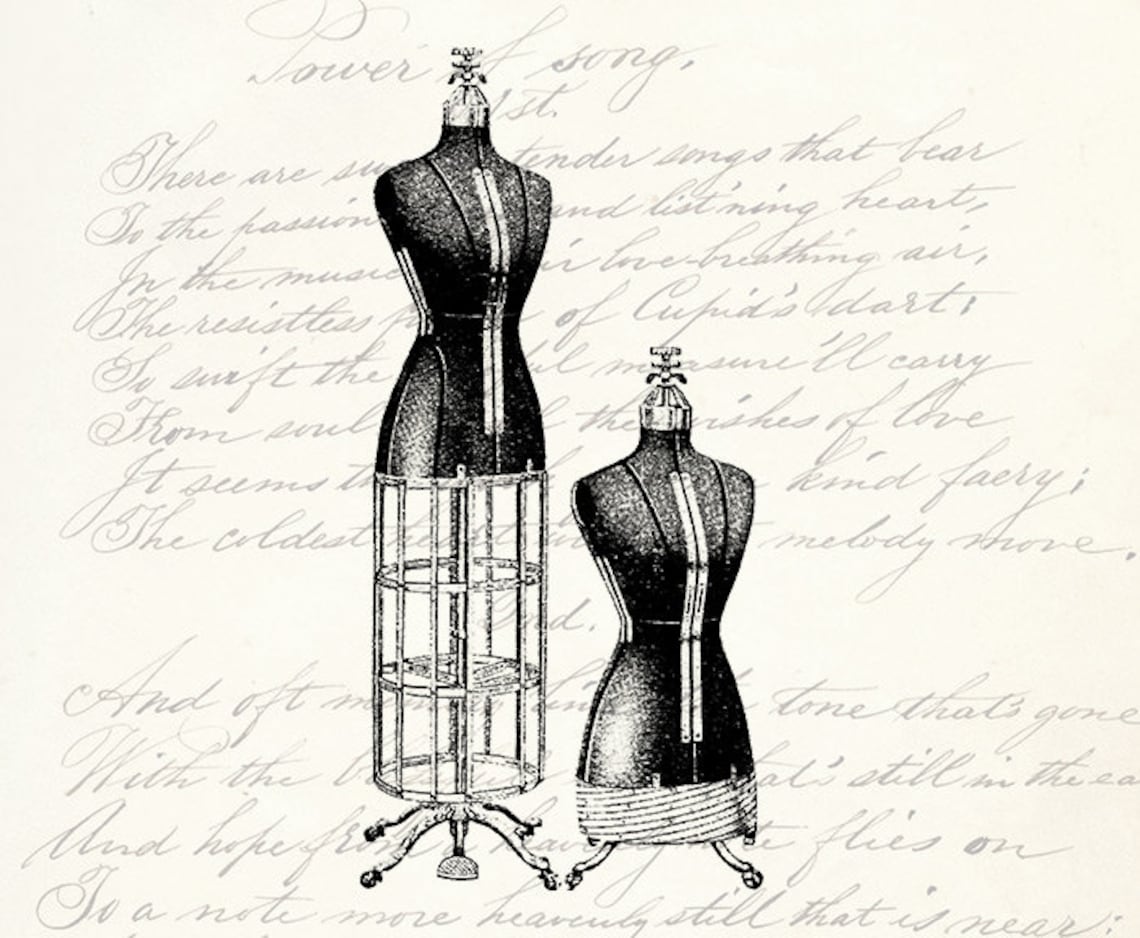6 Vintage Antique Dress Form Mannequins Clipart Bundle Set Etsy Canada