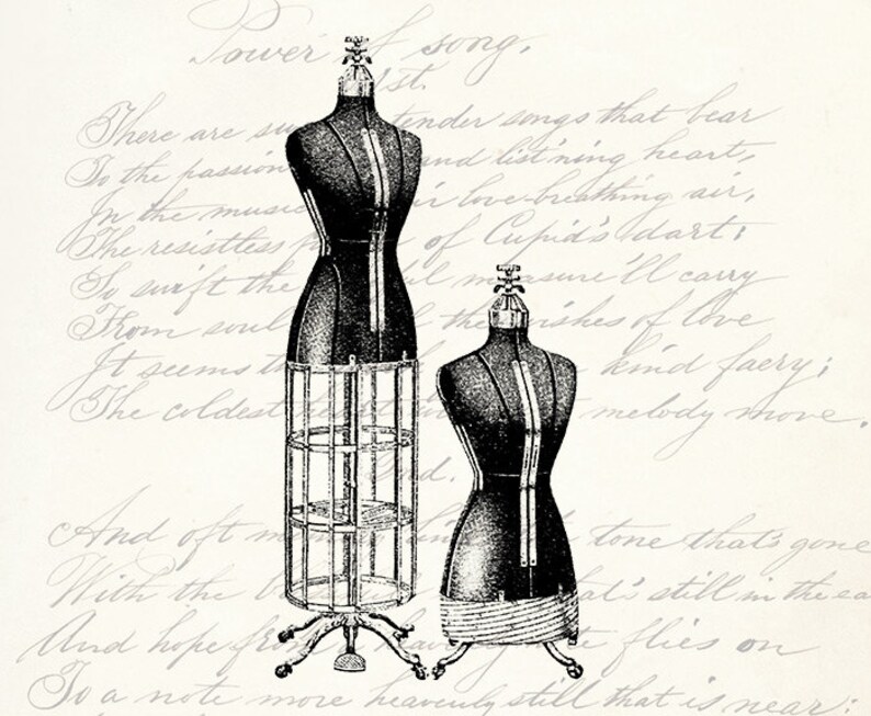 6 Vintage Antique Dress Form Mannequins Clipart Bundle Set Etsy Canada