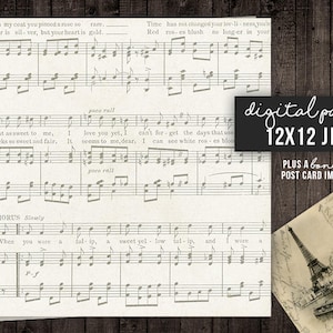 12x12 Digitales Papier Noten Noten Song Hintergrund Papier Musik Digitales Papier Hintergrund Hintergrund Tapete Druckbare INSTANT DOWNLOAD