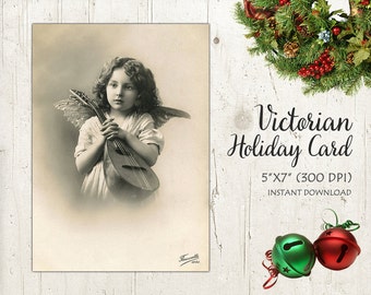 ノスタルジックなクリスマスポストカード - クリスマスツリーのそばの