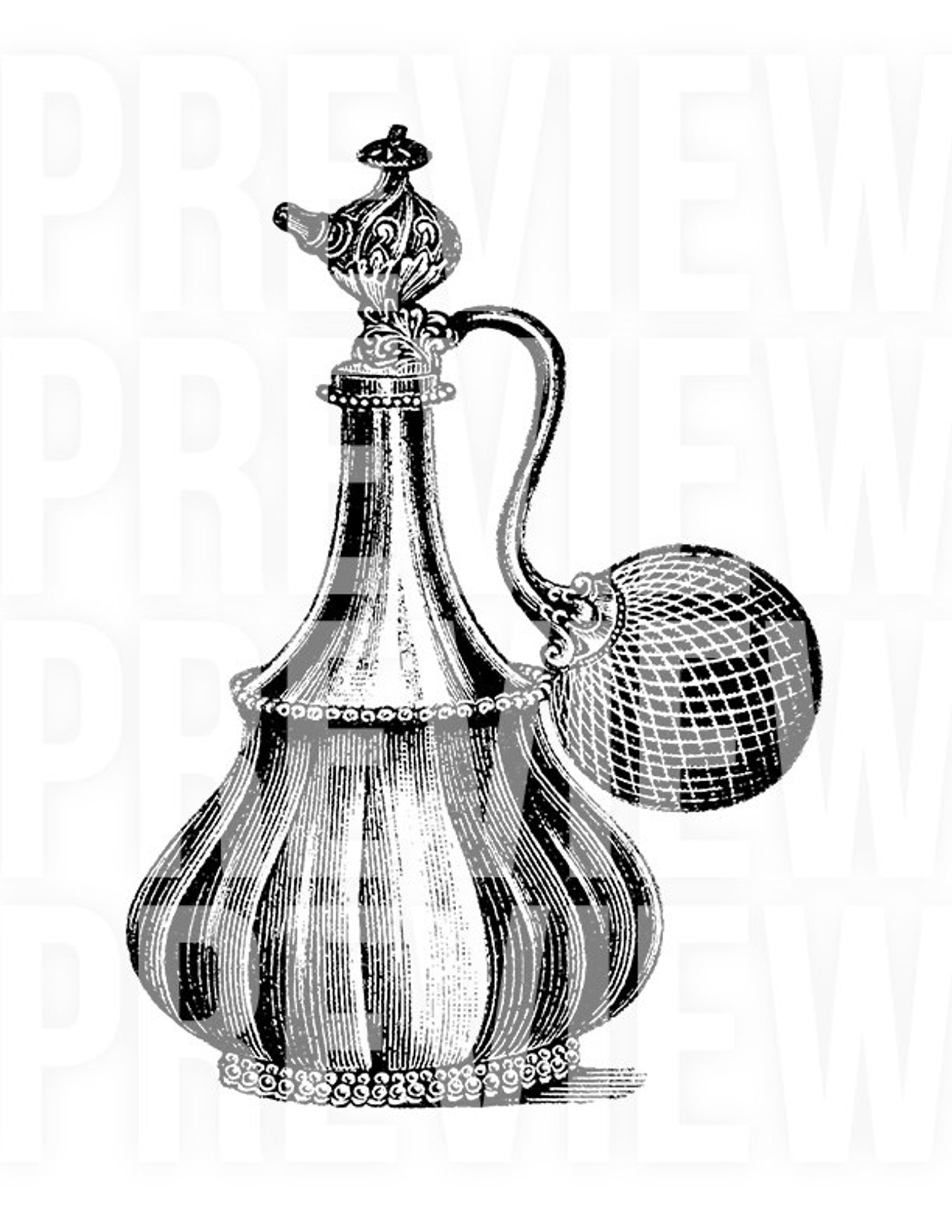 Valentine's day 2015 ideas Vintage Perfume Illustration Download Digital Perfume Bottle | Etsy