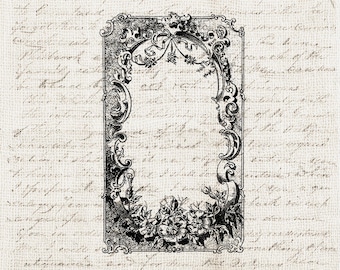 Vintage Frame Digital Download Antique Ornate Frame Clipart Design Element Graphic Printable Craft Transfer Scrapbook INSTANT DOWNLOAD