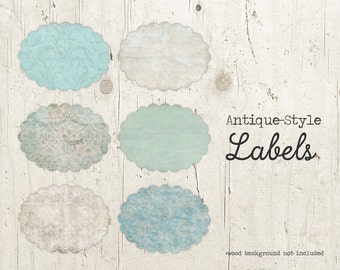 Digital Vintage Labels - Antique Printable Labels - Digital Labels - Labels Sheet - Vintage Labels Download Printable - INSTANT DOWNLOAD