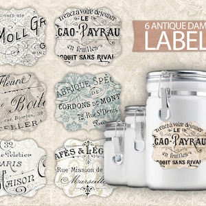 Digital Vintage Labels - Antique Printable Labels - Damask Labels - Labels Sheet - Advertisment Labels Download Printable - INSTANT DOWNLOAD