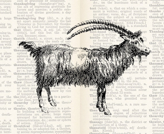 Vintage Illustration Billy Goat Animal Printable Art Digital | Etsy