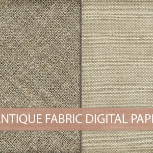 May include: Five digital paper textures featuring antique fabric patterns in beige and brown tones. The textures are seamless and can be used for scrapbooking, card making, and other craft projects.
