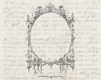 Vintage Ornate Frame PNG Clipart, Antique Design Element (Digital Download)
