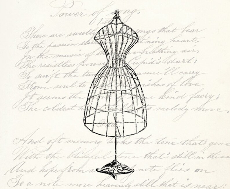 Vintage Dress Form Digital Download Clipart Dress Form Etsy