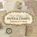 Digital Vintage Collage Sheet - Old Postcards Stamps Vintage Paper ...