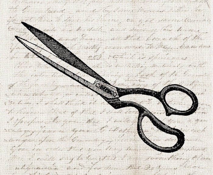 Vintage Sewing Scissors Digital Download Clipart Ornate Scissors