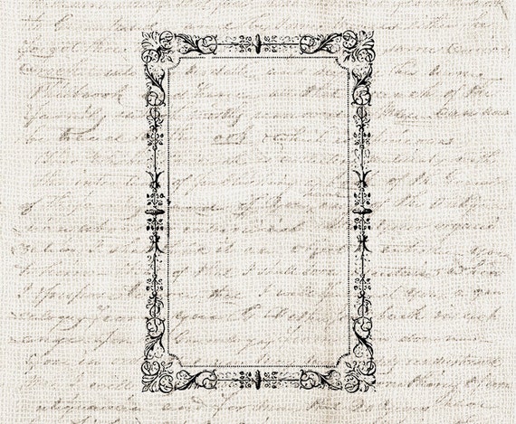 Vintage Ornate Frame PNG Clipart: Antique Design Border Decorative Frame (Digital Download)