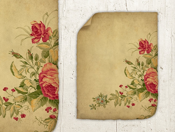 Vintage Scrapbook Paper White Transparent, Vintage Flower Scrapbook Sheet  Paper, Rustic, Photo, Textured PNG Image For Free Download