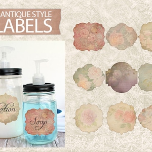Digital Vintage Labels - Antique Printable Labels - Digital Labels - Labels Sheet - Vintage Labels Download Printable - INSTANT DOWNLOAD