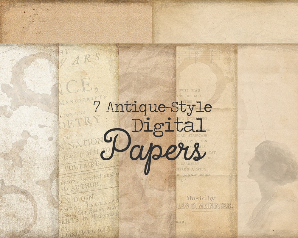 Vintage Paper Paintings I Digital Painted Paper Images of Old Paper Aged  Paper Backgrounds Antique Paper Textures Vintage Paper 