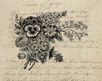 Vintage Spring Summer Botanical Flower PNG Clipart – Antique Illustration Art (Digital Download)