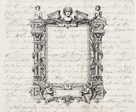 Ornate Frame PNG - Antique Decorative Border Victorian Era (Digital Download)
