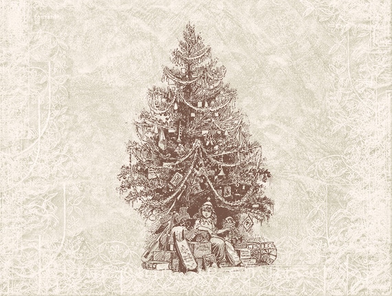 Digital Christmas Illustration Antique Vintage Christmas Etsy Ireland
